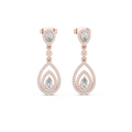 Lucinda Pear Shaped Lab Grown Diamond Double Halo Chandelier Drop Earrings