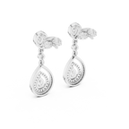 Lucinda Pear Shaped Lab Grown Diamond Double Halo Chandelier Drop Earrings