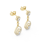 Lucinda Pear Shaped Lab Grown Diamond Double Halo Chandelier Drop Earrings