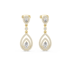 Lucinda Pear Shaped Lab Grown Diamond Double Halo Chandelier Drop Earrings