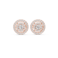 Octavia Round Lab Grown Diamond Double Halo Stud Earrings