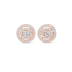 Octavia Round Lab Grown Diamond Double Halo Stud Earrings