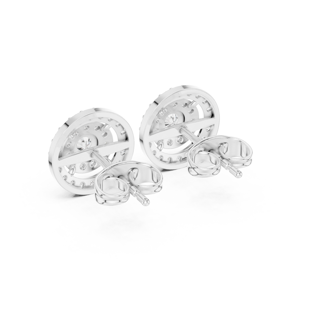 Octavia Round Lab Grown Diamond Double Halo Stud Earrings