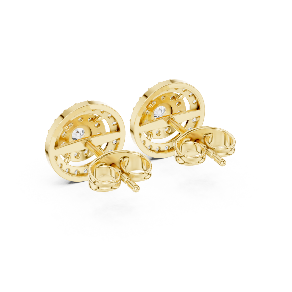 Octavia Round Lab Grown Diamond Double Halo Stud Earrings