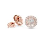Octavia Round Lab Grown Diamond Double Halo Stud Earrings