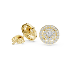 Octavia Round Lab Grown Diamond Double Halo Stud Earrings