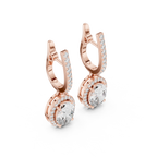 Cordelia Oval Lab Grown Diamond Halo Huggie Drop Earrings