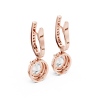 Cordelia Oval Lab Grown Diamond Halo Huggie Drop Earrings