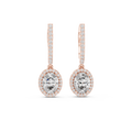 Cordelia Oval Lab Grown Diamond Halo Huggie Drop Earrings