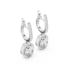 Cordelia Oval Lab Grown Diamond Halo Huggie Drop Earrings