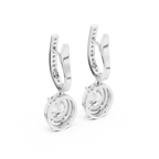 Cordelia Oval Lab Grown Diamond Halo Huggie Drop Earrings