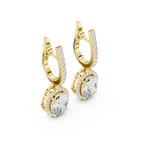 Cordelia Oval Lab Grown Diamond Halo Huggie Drop Earrings