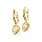 Cordelia Oval Lab Grown Diamond Halo Huggie Drop Earrings