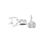 Cordelia Oval Lab Grown Diamond Halo Huggie Drop Earrings