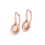 Vivienne Oval Lab Grown Diamond Halo Huggie Drop Earrings