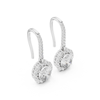 Vivienne Oval Lab Grown Diamond Halo Huggie Drop Earrings