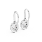 Vivienne Oval Lab Grown Diamond Halo Huggie Drop Earrings