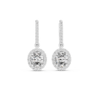 Vivienne Oval Lab Grown Diamond Halo Huggie Drop Earrings