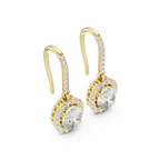 Vivienne Oval Lab Grown Diamond Halo Huggie Drop Earrings