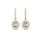 Vivienne Oval Lab Grown Diamond Halo Huggie Drop Earrings