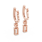 Aurelia Emerald Cut Lab Grown Diamond Huggie Drop Earrings