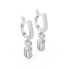 Aurelia Emerald Cut Lab Grown Diamond Huggie Drop Earrings