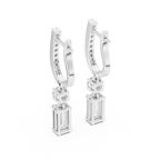 Aurelia Emerald Cut Lab Grown Diamond Huggie Drop Earrings