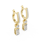 Aurelia Emerald Cut Lab Grown Diamond Huggie Drop Earrings