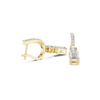 Aurelia Emerald Cut Lab Grown Diamond Huggie Drop Earrings