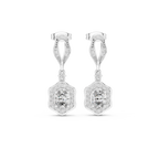 Seraphina Vintage Oval Lab Grown Diamond Halo Drop Earrings