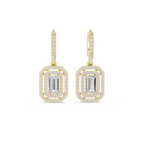 Elvaris Emerald-Cut Lab-Grown Diamond Drop Earrings