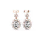 Funkelnde Diamant-Gold-Creolen | Ohrringe mit Blumenmuster