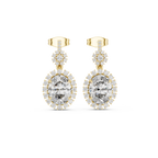 Funkelnde Diamant-Gold-Creolen | Ohrringe mit Blumenmuster