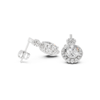 Funkelnde Diamant-Gold-Creolen | Ohrringe mit Blumenmuster
