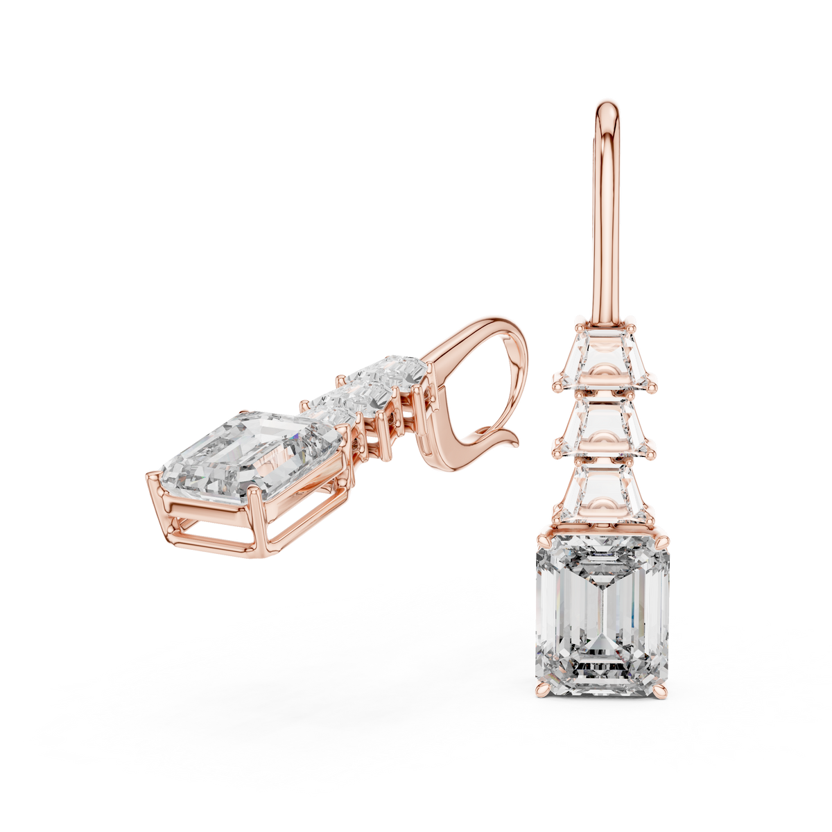 Calista Geometric Lab Grown Diamond Drop Earrings