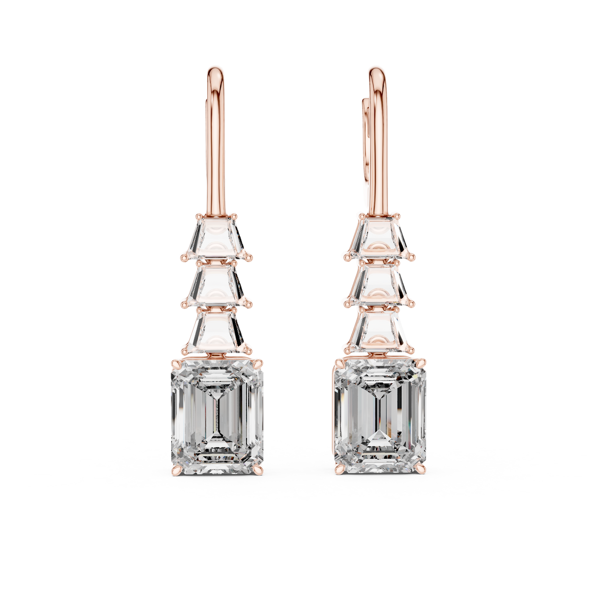 Calista Geometric Lab Grown Diamond Drop Earrings