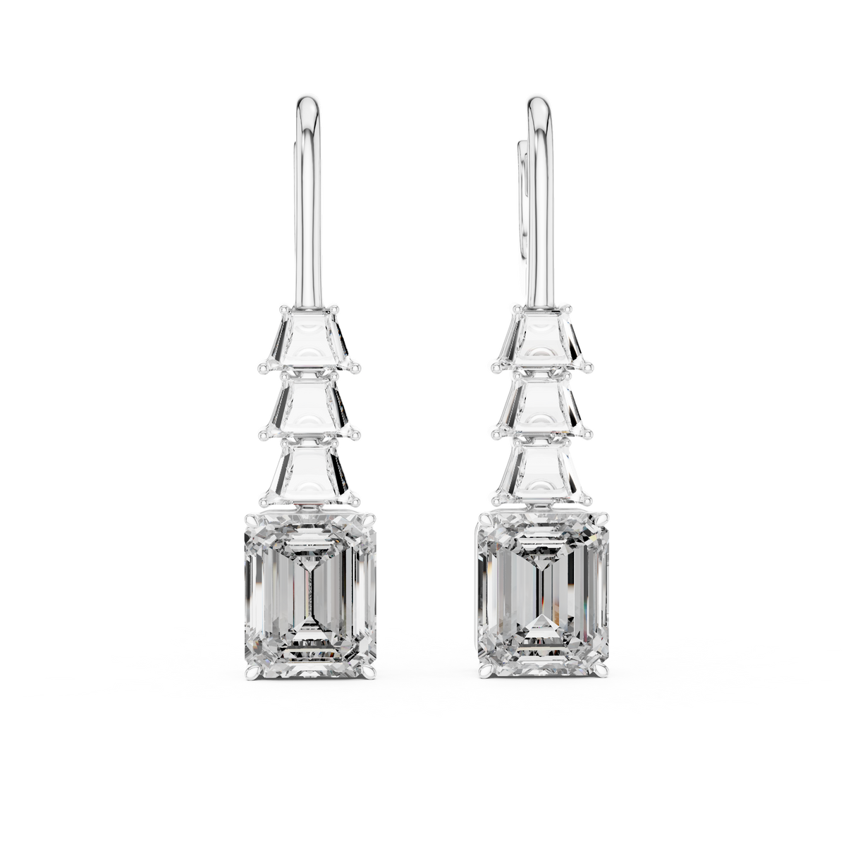 Calista Geometric Lab Grown Diamond Drop Earrings
