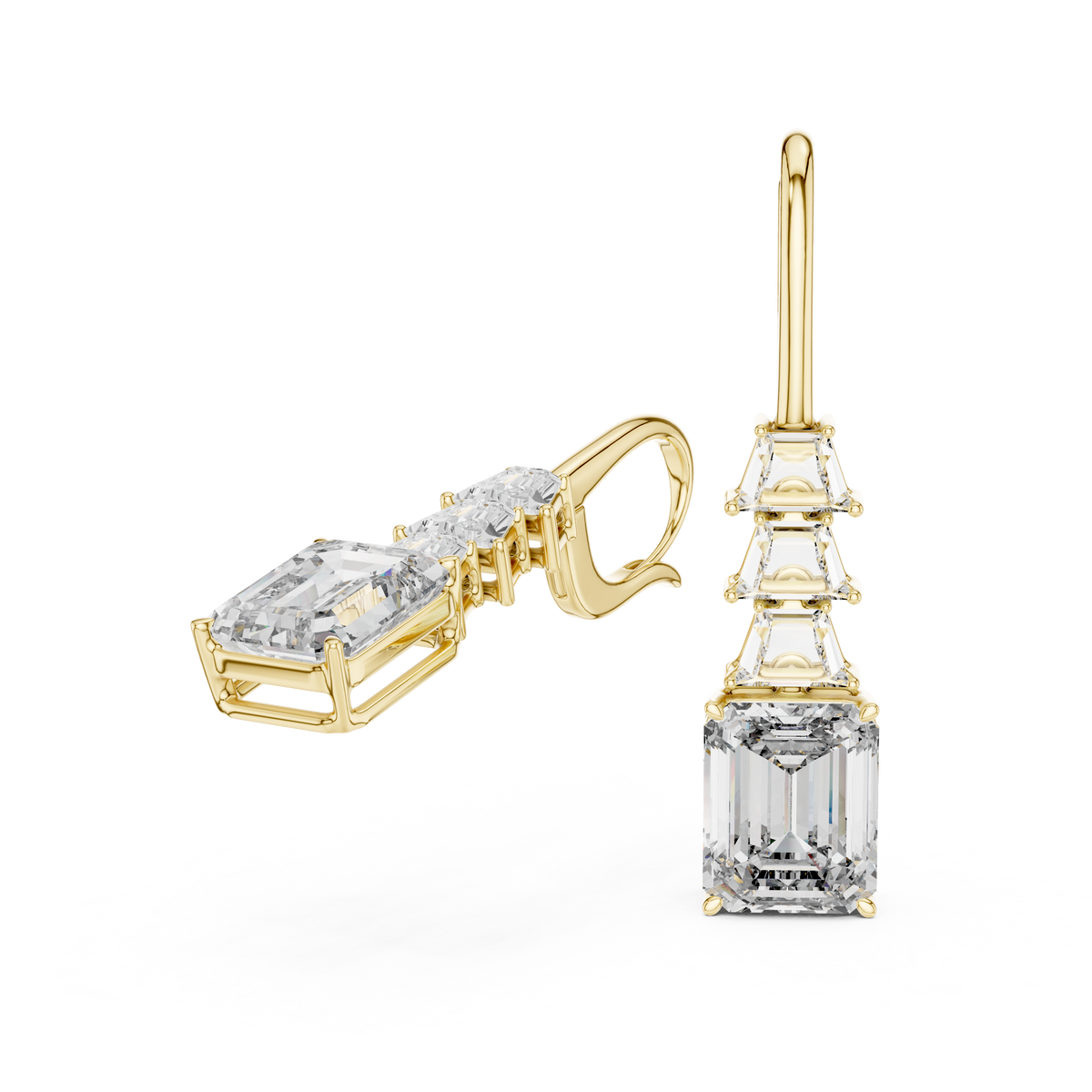Calista Geometric Lab Grown Diamond Drop Earrings