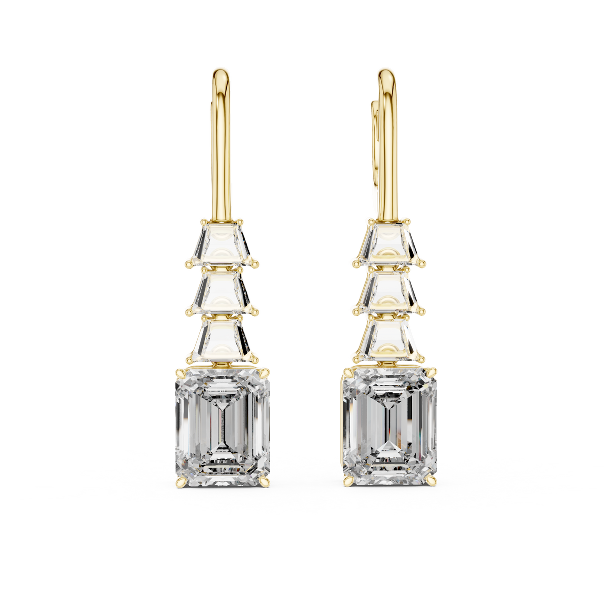 Calista Geometric Lab Grown Diamond Drop Earrings