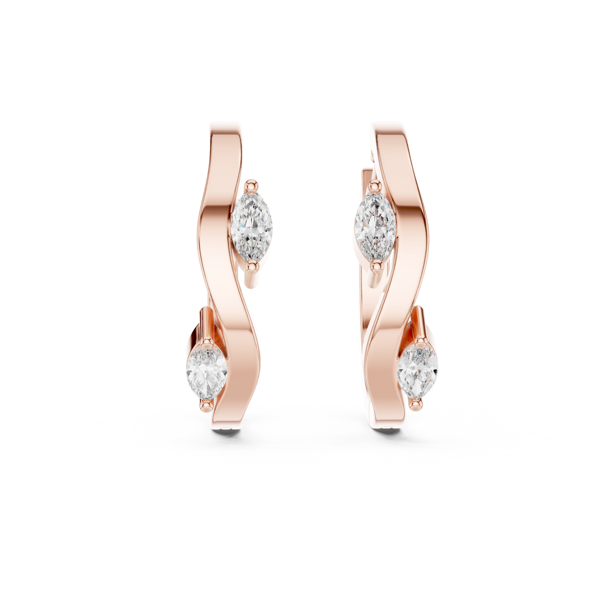 Virelia Sculpted Twist Lab Grown Diamond Drop Earrings
