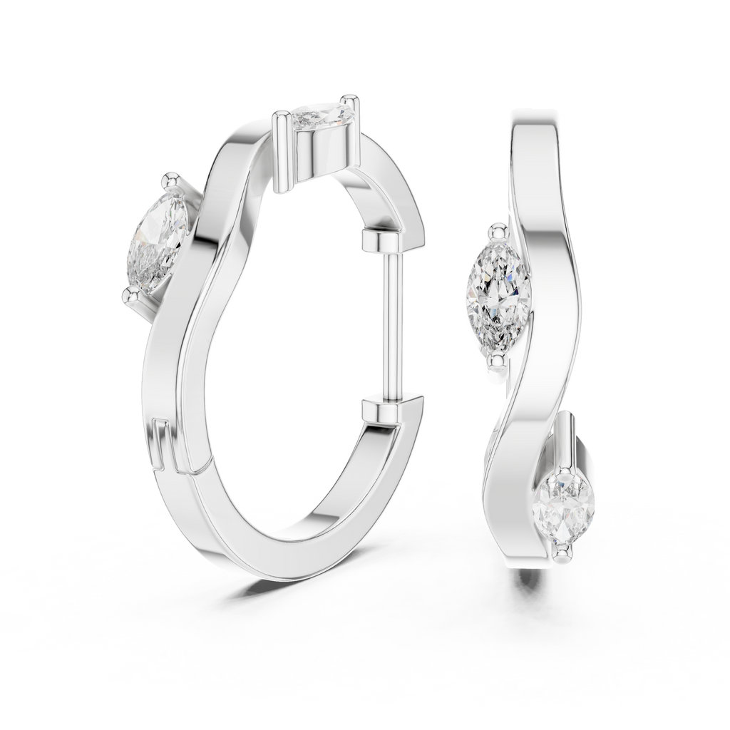 Virelia Sculpted Twist Lab Grown Diamond Drop Earrings