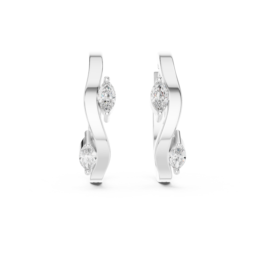 Virelia Sculpted Twist Lab Grown Diamond Drop Earrings