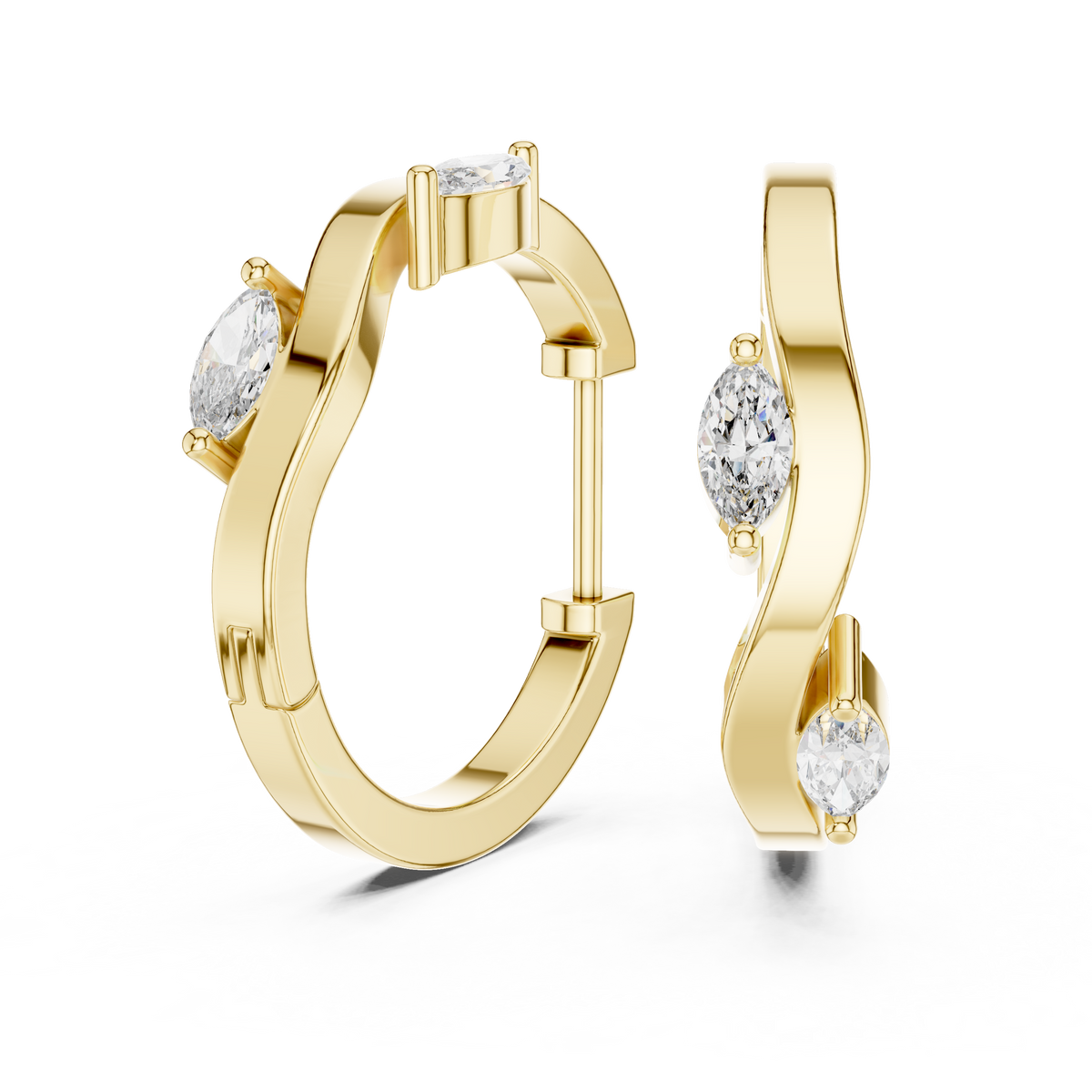 Virelia Sculpted Twist Lab Grown Diamond Drop Earrings