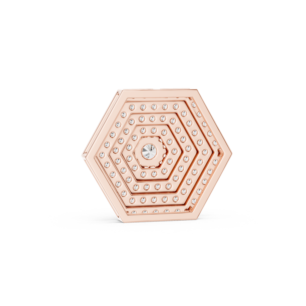 Elara Hexagon Pavé Lab Grown Diamond Pendant Necklace