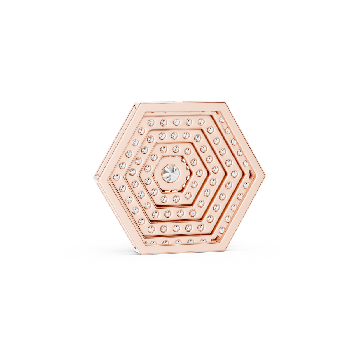 Elara Hexagon Pavé Lab Grown Diamond Pendant Necklace