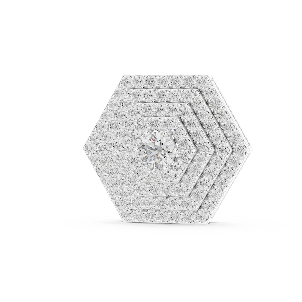 Elara Hexagon Pavé Lab Grown Diamond Pendant Necklace