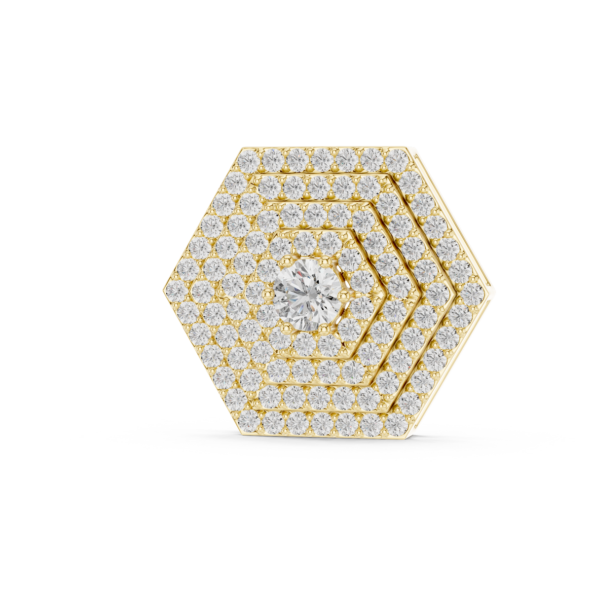 Elara Hexagon Pavé Lab Grown Diamond Pendant Necklace