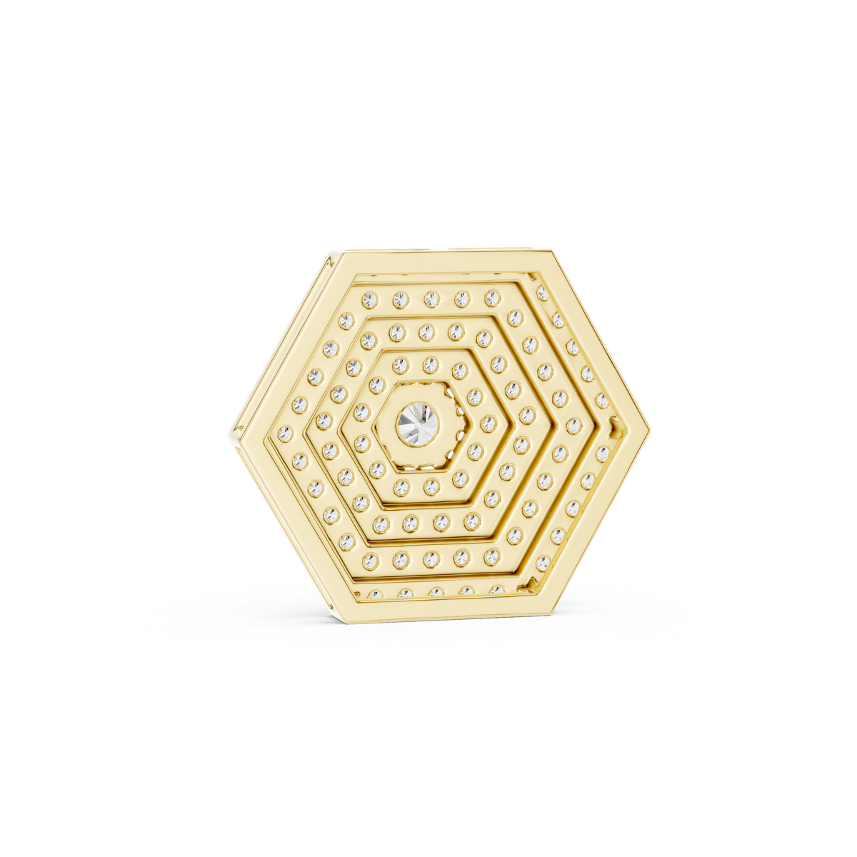 Elara Hexagon Pavé Lab Grown Diamond Pendant Necklace