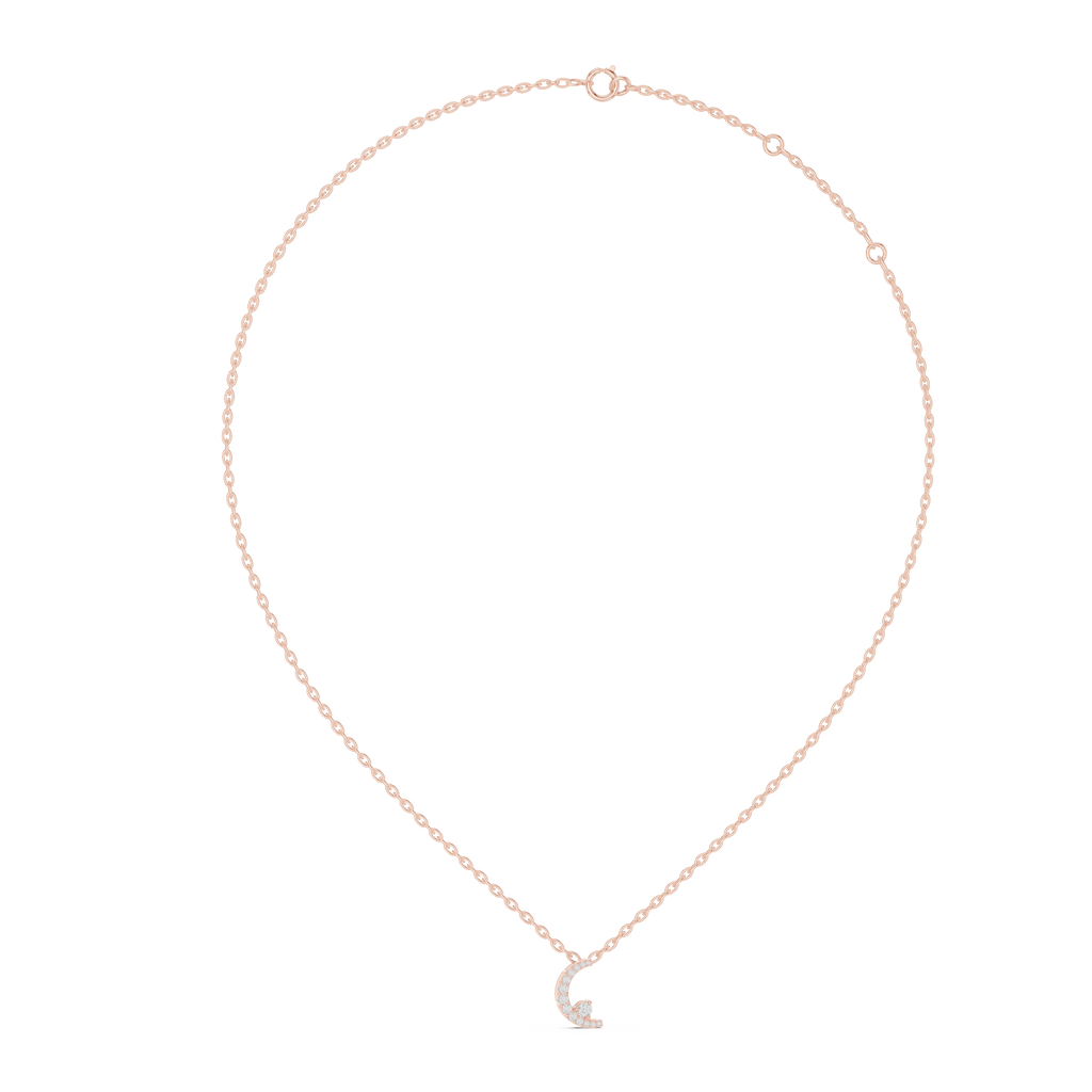 Celestine Crescent Pavé Lab Grown Diamond Pendant