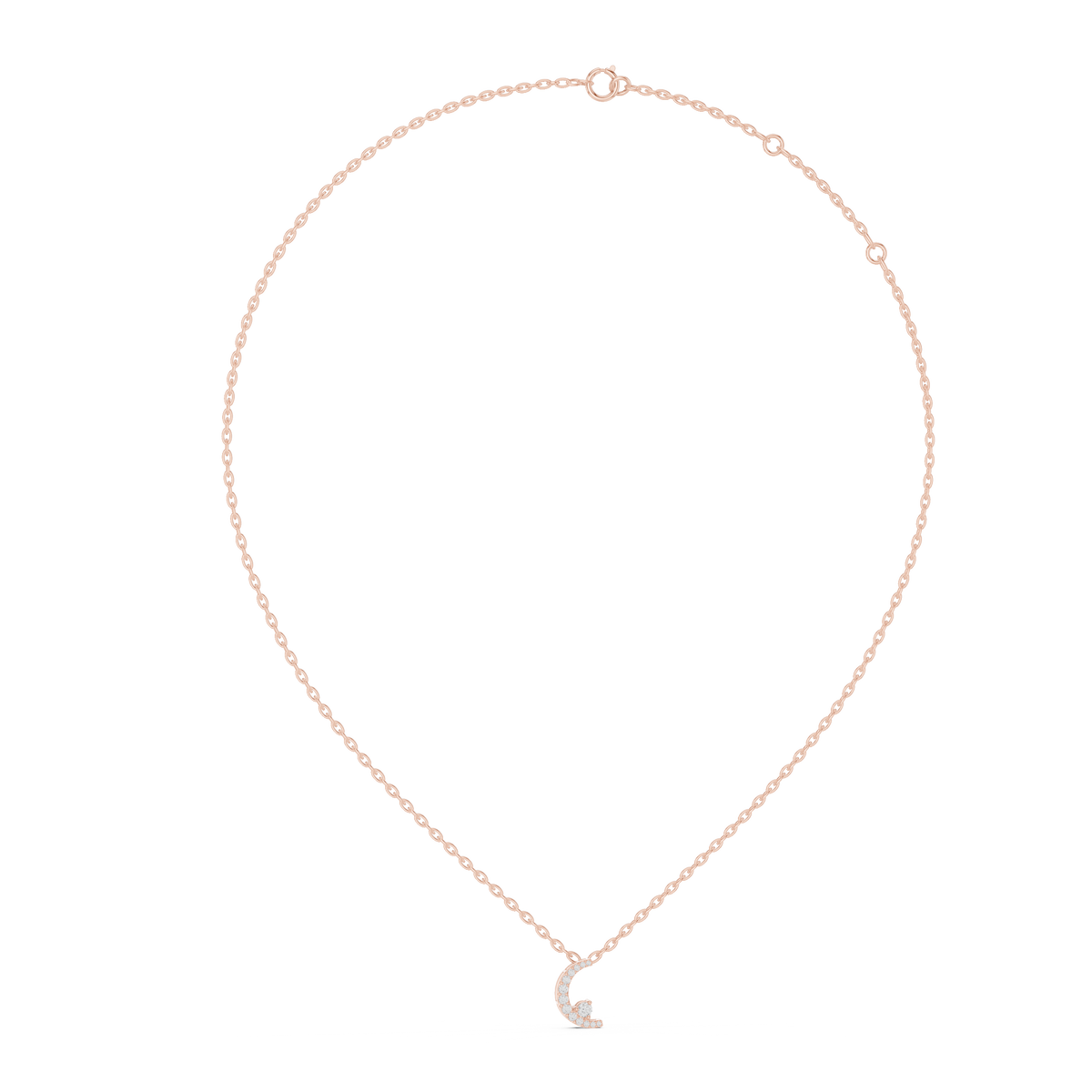 Celestine Crescent Pavé Lab Grown Diamond Pendant